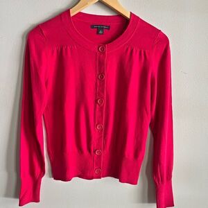 Banana Republic Y2K Hot Pink Fitted Button Cardigan Sweater Small